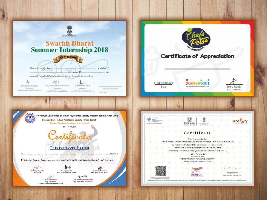 Certificate Printing Essex 